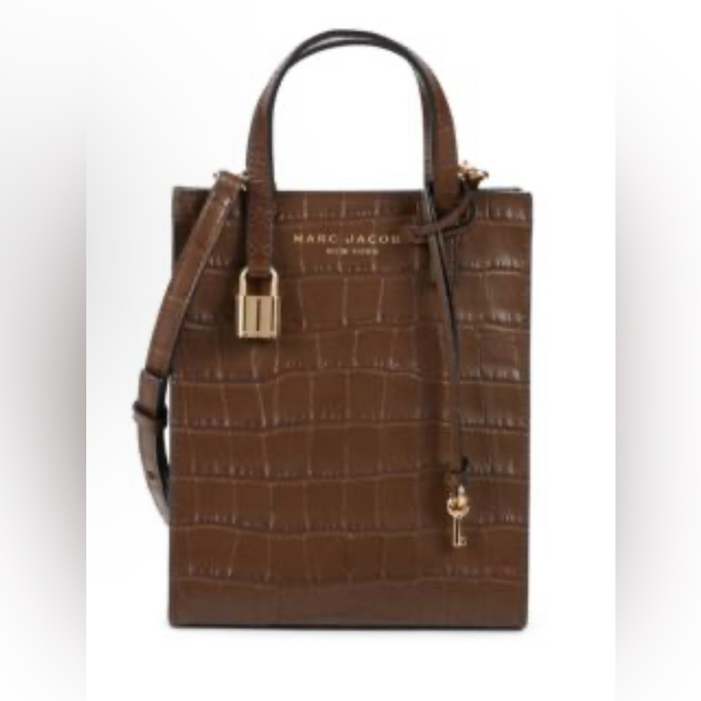 Marc Jacobs Chocolate Croc-Embossed Tote mini tote bag - Picture 2 of 6
